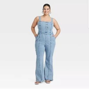 Women's Denim Jumpsuit - Ava & Viv Light Wash 16